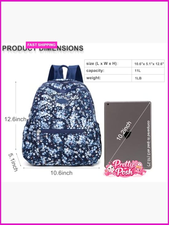Mini Nylon Backpack Purse Women Anti Theft Travel Bag Water Resistant